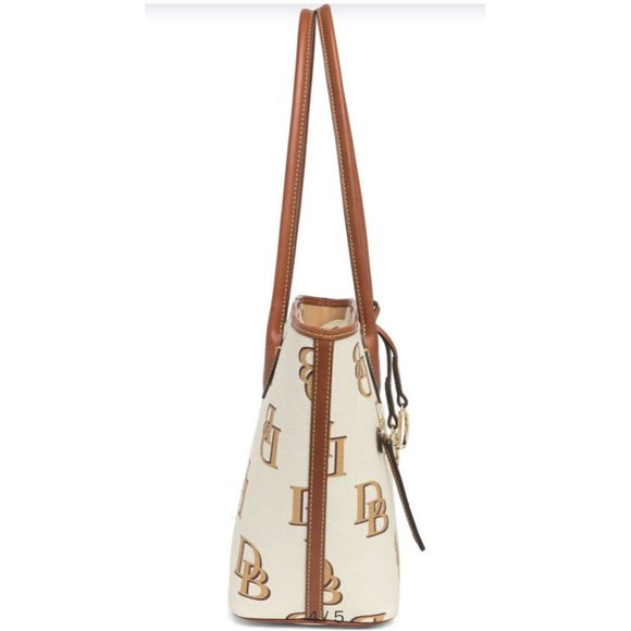 NWT Dooney & Bourke Monogram Tote - White/ Beige - Picture 4 of 5